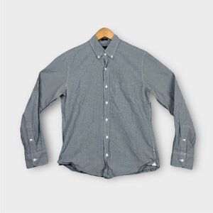 J Crew Long Sleeve Slim Fit Button Down Shirt Mens Medium Gray Check 100% Cotton